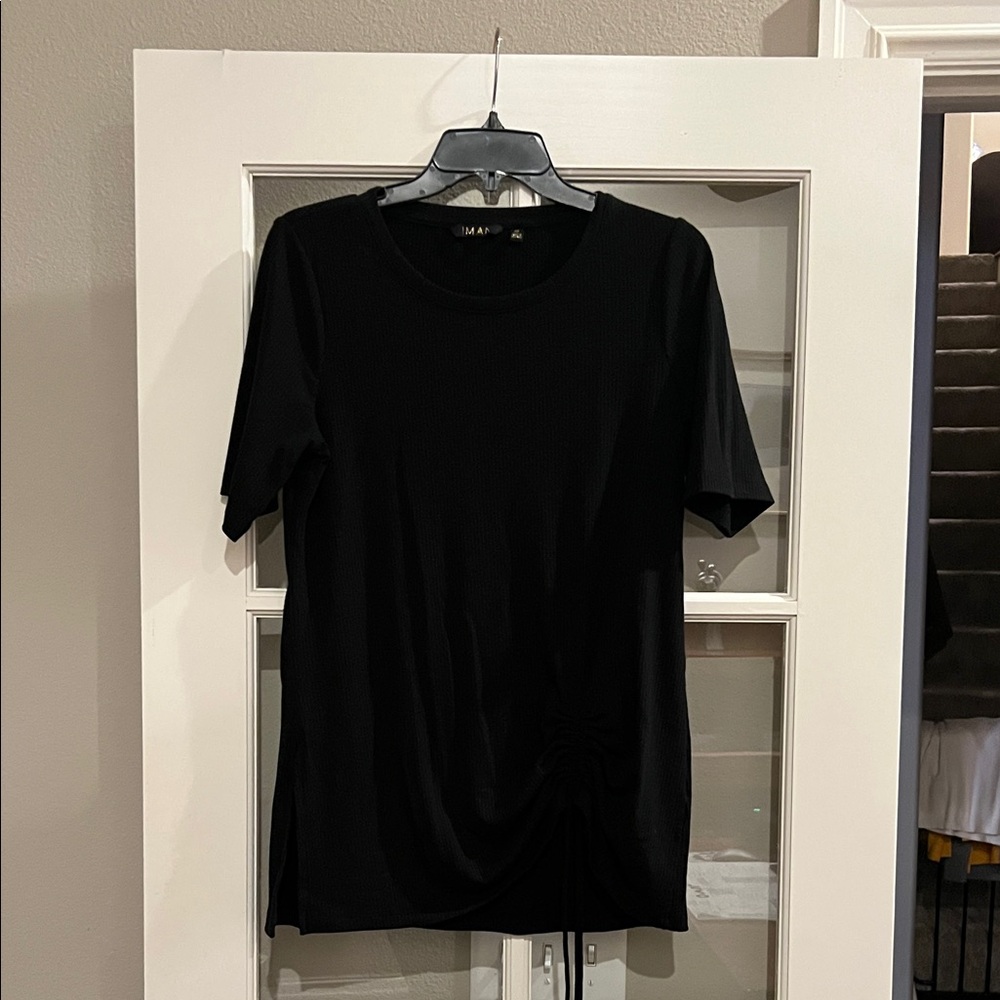 IMAN Classic Black Short Sleeve Sweater
